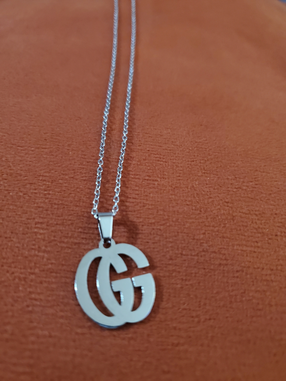 Silver Double-G Pendant Necklace - Women Jewelry